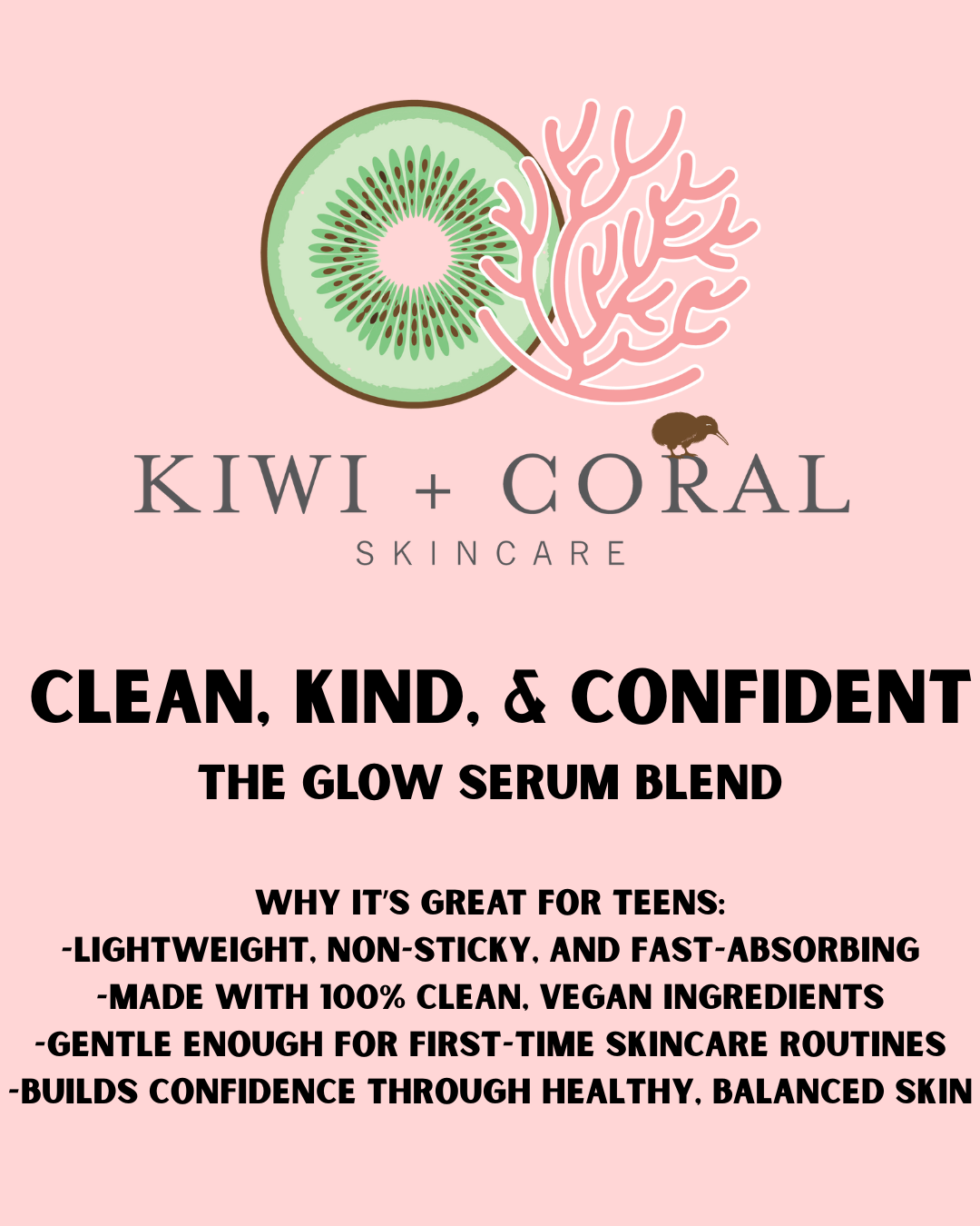 Kiwi & Coral Skincare Sunbeam Serum | Lightweight Glow Serum