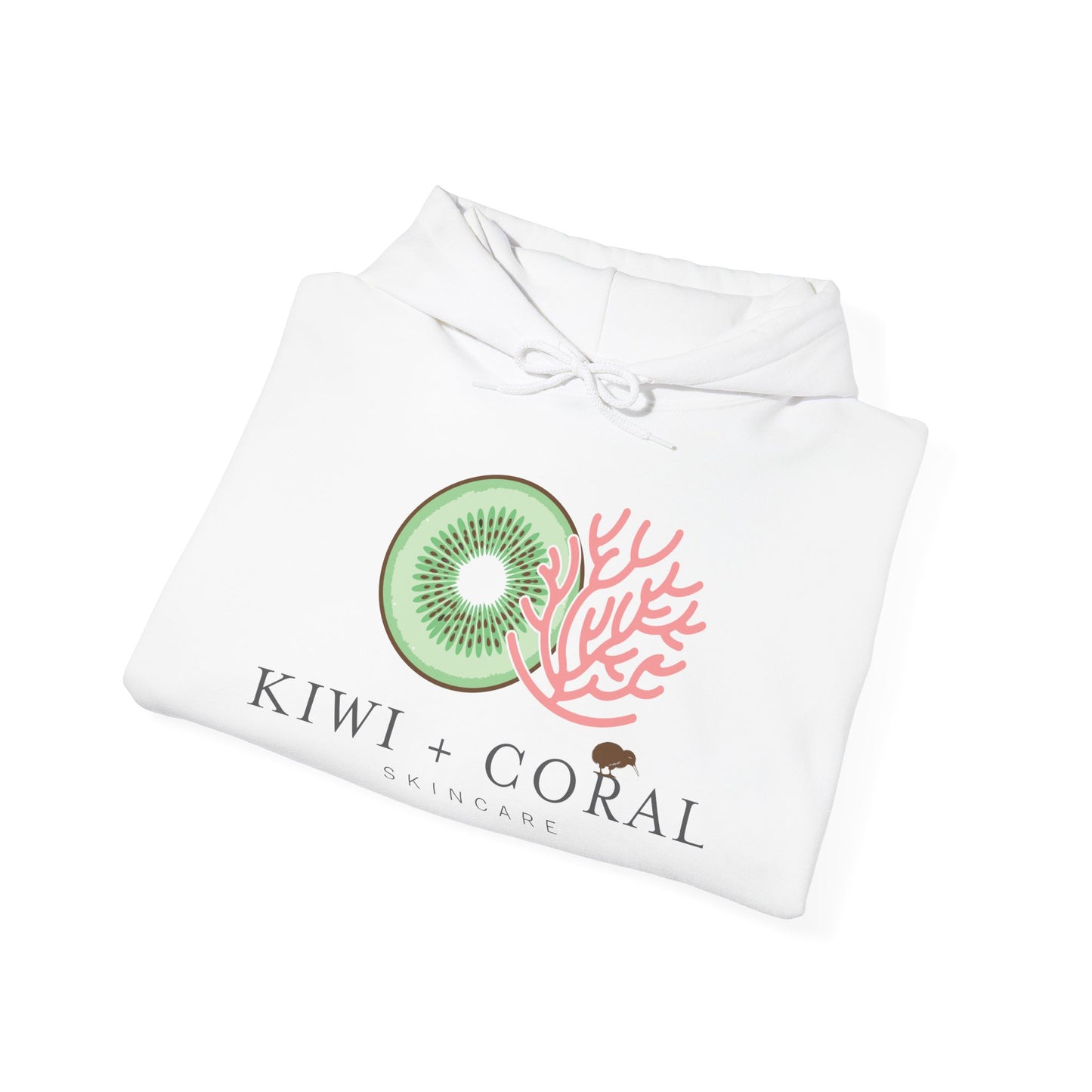 Close-up of double-lined hood with matching drawcord on heavy blend hoodie